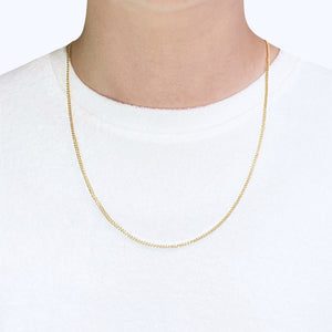 Classic Flat Curb Chain Necklace Gold