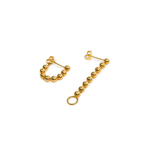 Big Beads Chain Earring w/ O-ring Hook Vermeil