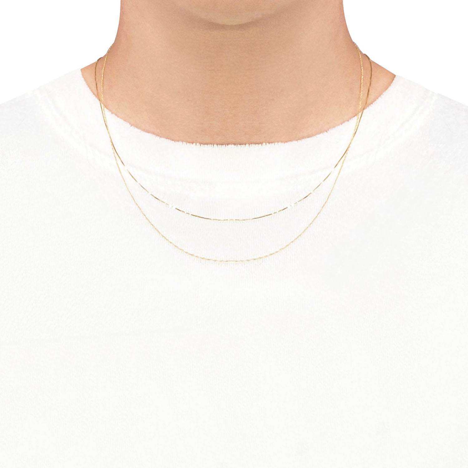 14K Gold 045 Box Chain Gold Necklace