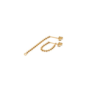 Beads Chain Earring w/ O-ring Hook Gold - Long