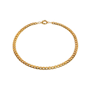 8mm New Flat Chain Necklace Gold Vermeil