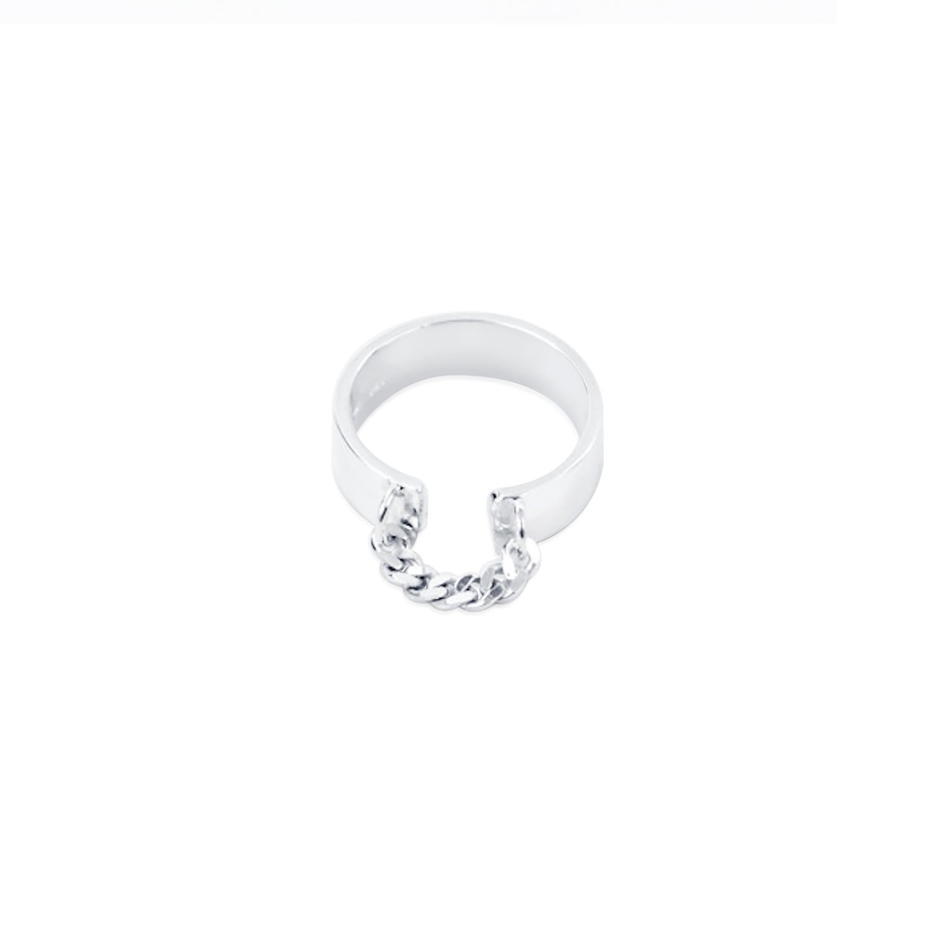 OPEN END KNUCKLE RING WITH CHAIN