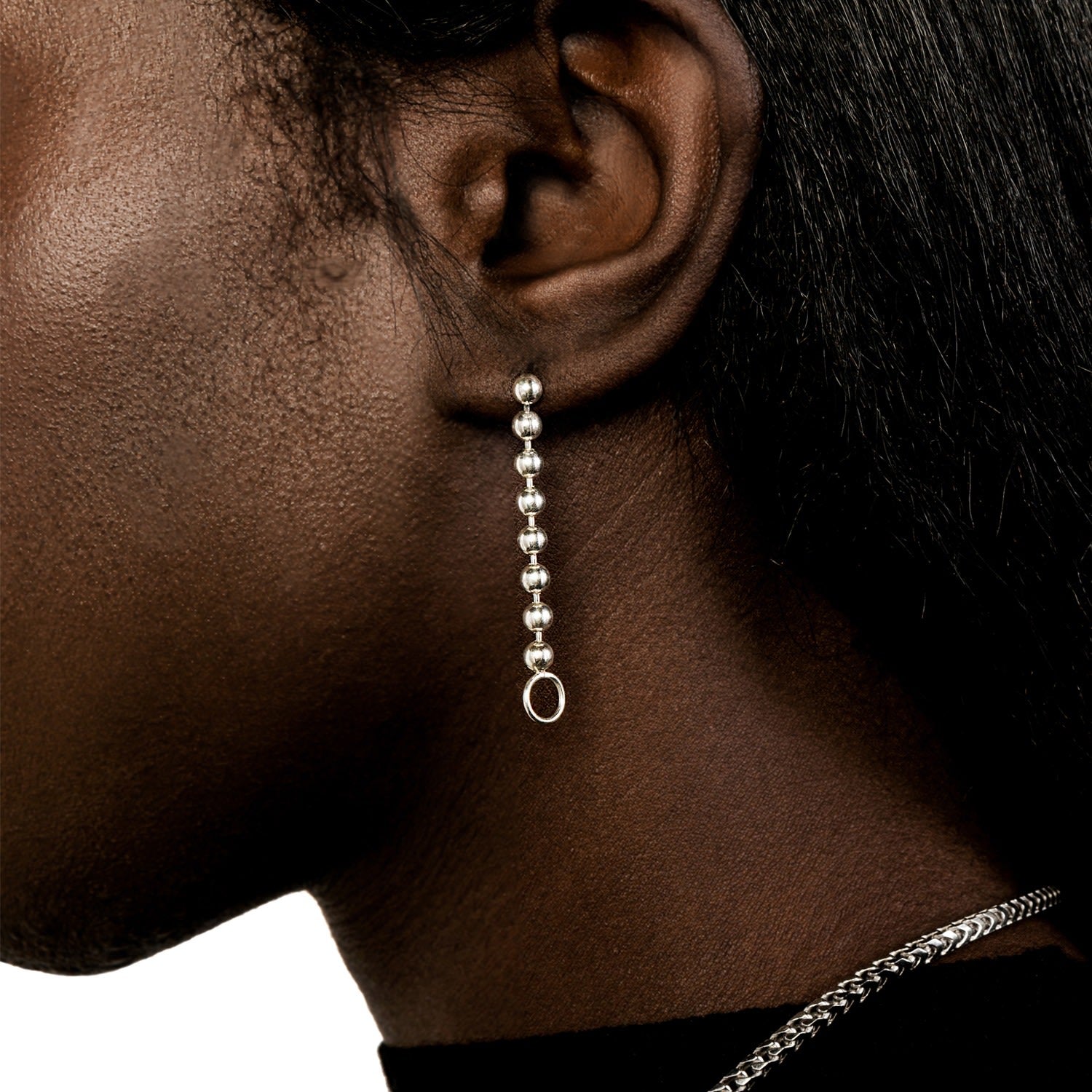 Big Beads Chain Earring w/ O-ring Hook